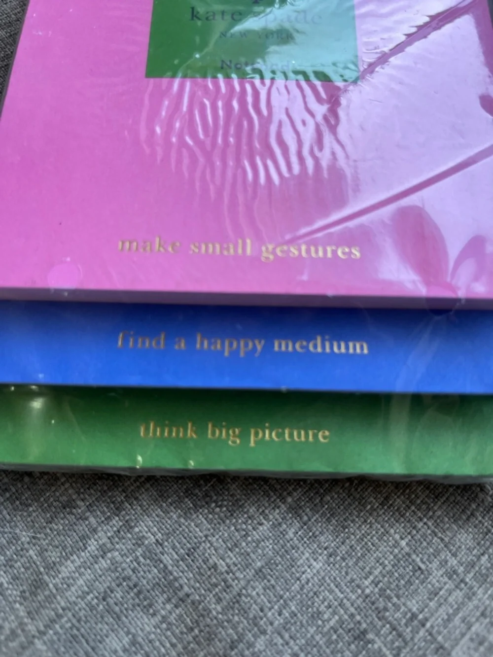 Kate Spade New York Small Gestures Stacked Notepad 3 Tiers Pink Blue Green New